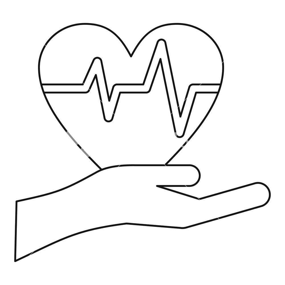 1000x1000 Hand Holding Heart Icon Outline Illustration Of Hand Holding