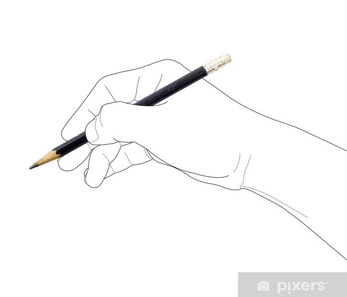 700x600 Hand Holding Pencil Sticker