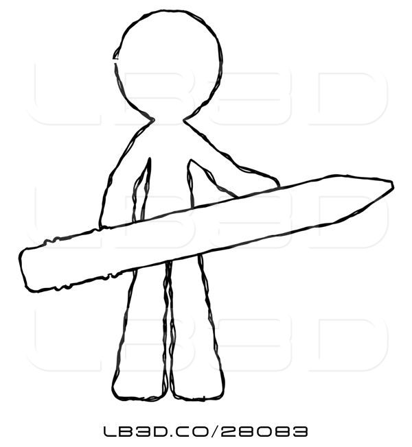 600x652 Illustration Of Sketch Design Mascot Guy Writer Or Blogger Holding