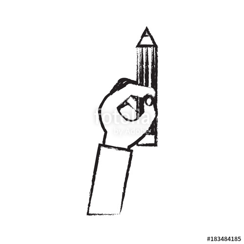 500x500 Hand Holding A Pencil Icon Stock Image And Royalty Free Vector