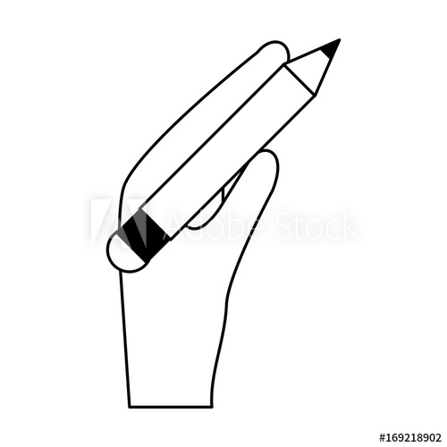 500x500 Hand Holding Pencil With Eraser Icon Image Vector Illustration