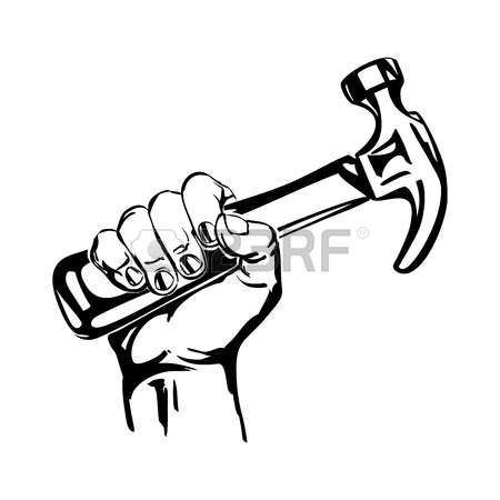 450x450 hand holding hammer illustration logo hammer images, hand logo