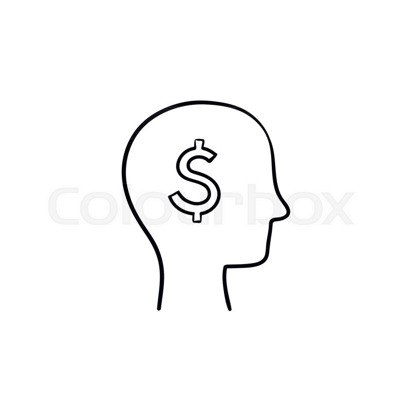 800x800 Rich Brain In The Head Hand Drawn Stock Vector Colourbox