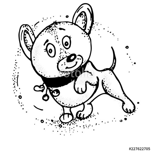 500x500 Vector Sketch Of Dog Drawn In Ink