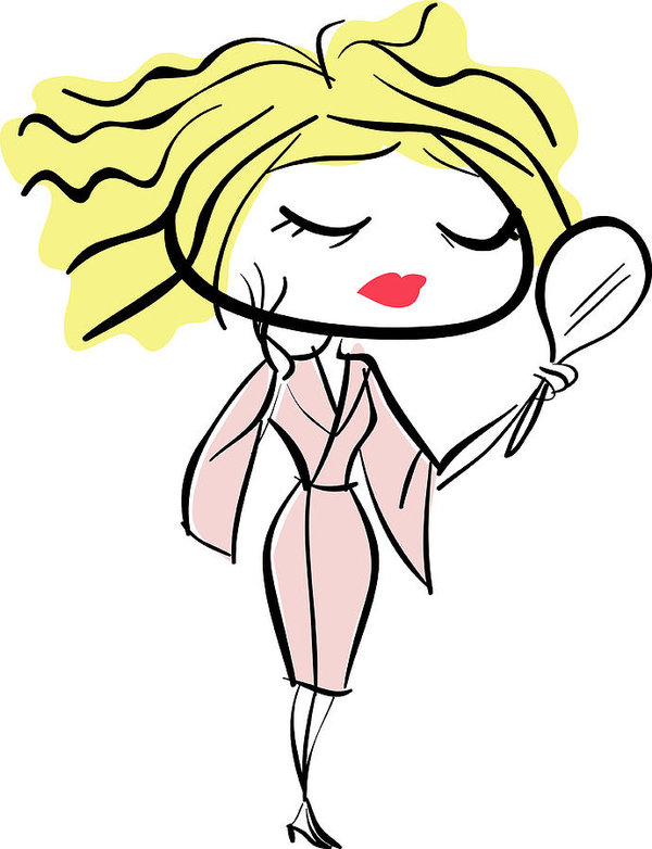 600x782 Woman Looking In Hand Mirror Art Print