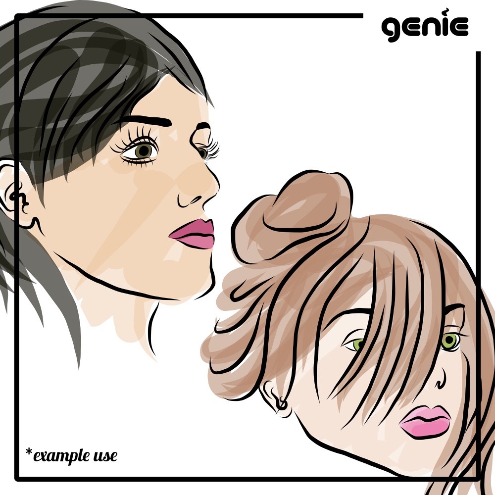 1000x1000 Fashion Women Model Faces Vector Graphic Illustration Hand Drawn