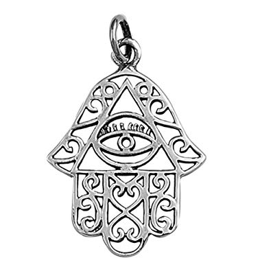395x395 Hand Of God Ornate Cutout Hamsa Pendant Sterling