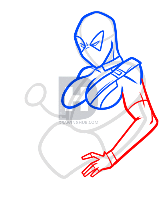 556x720 How To Draw Female Deadpool, Step