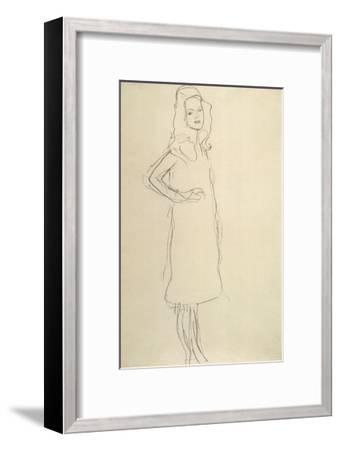 340x450 Standing Girl In Coat With Hand On Hip Giclee Print