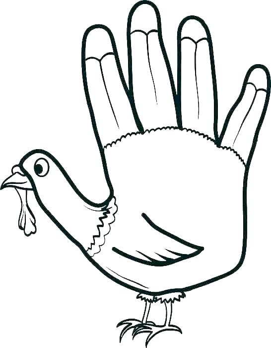 546x700 Outline Of Turkey Hand Outline Turkey Drawing