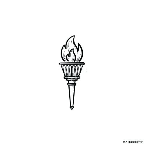 500x500 Olympic Torch Drawing