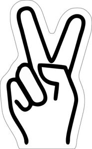185x300 Peace Fingers Sticker Hand Outline Drawing Laptop Dev Decals X