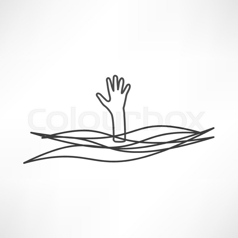 800x800 Drowning And Reaching Out Hand For Stock Vector Colourbox