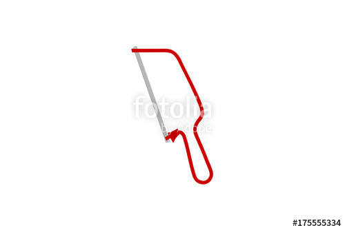 500x334 hand saw drawing of a hack saw, vector illustration stock