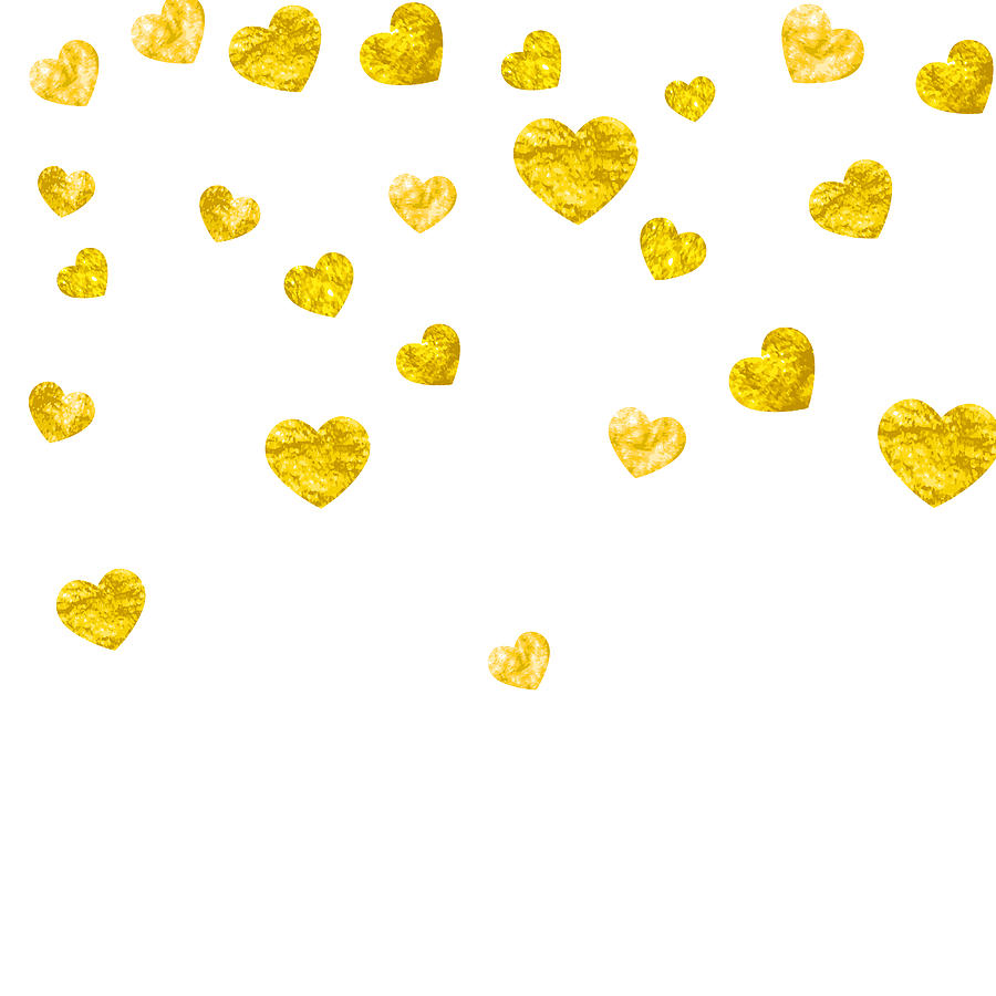 900x900 Valentine Background With Gold Glitter Hearts February Day