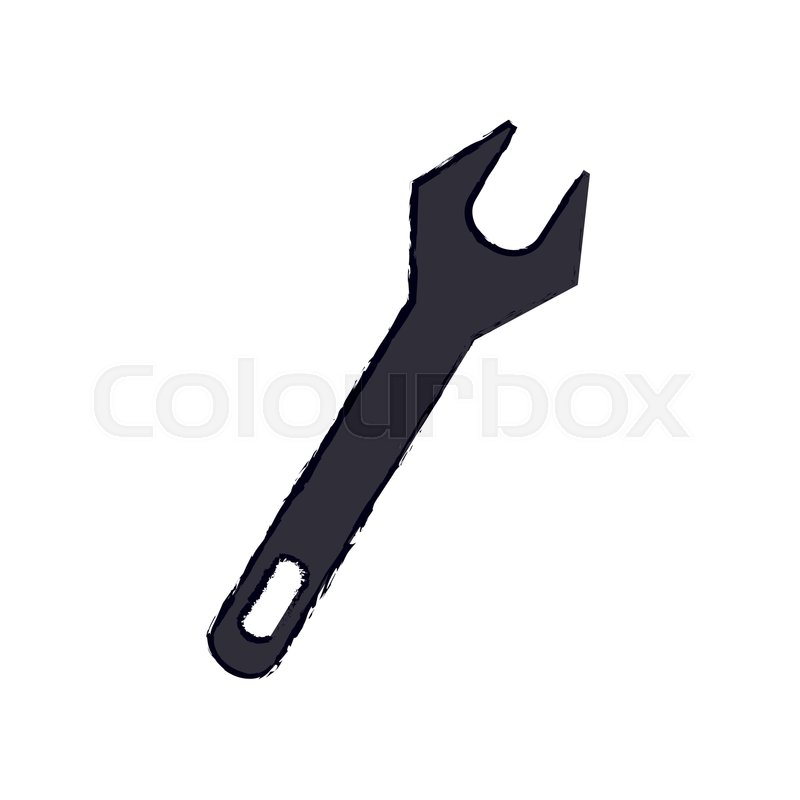 800x800 Drawing Wrench Repair Tool Symbol Icon Stock Vector Colourbox