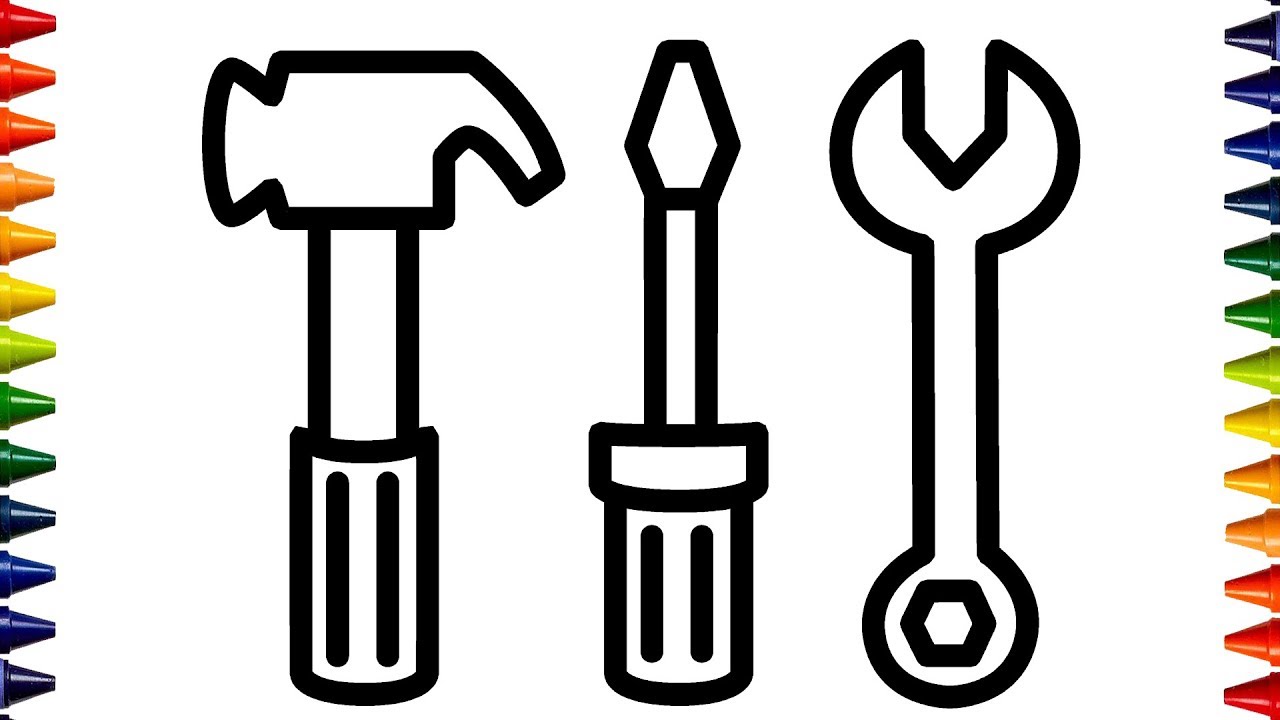 1280x720 How To Draw Repair Tools Coloring Pages Painting And Drawing