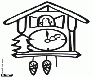 300x250 Hand Watch Coloring Pages, Cuckoo Clock Coloring Page