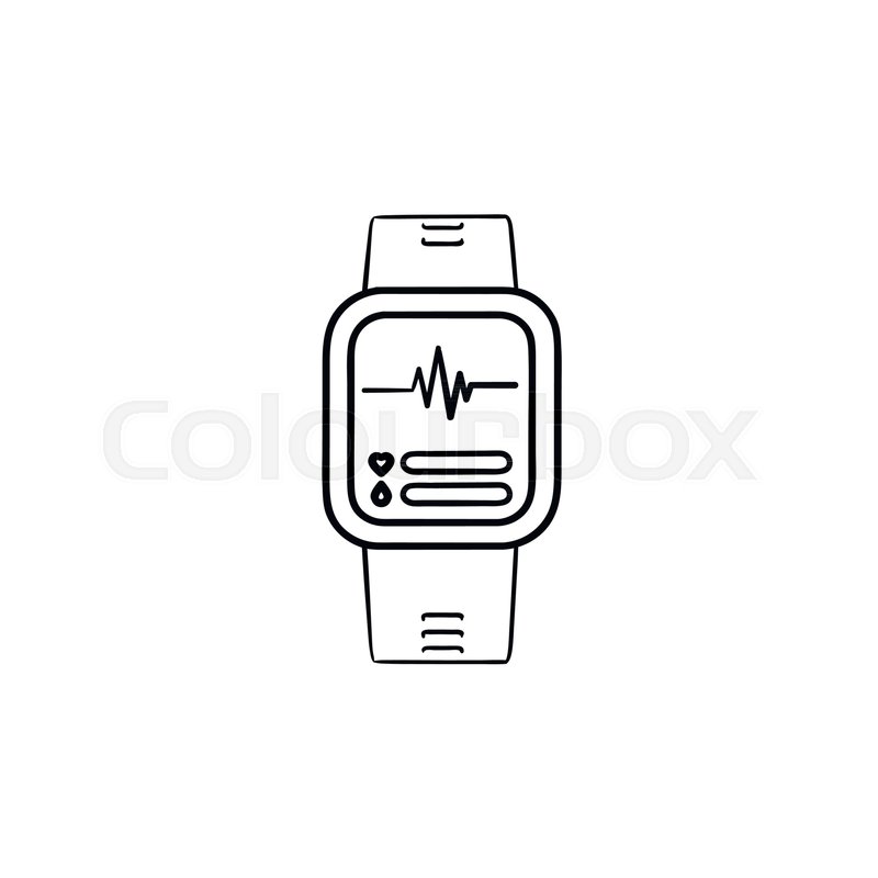 800x800 Smartwatch Hand Drawn Outline Doodle Stock Vector Colourbox