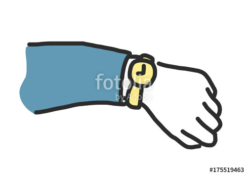 500x354 Businessman Uses Watch Line Drawing Illustration In Various Poses