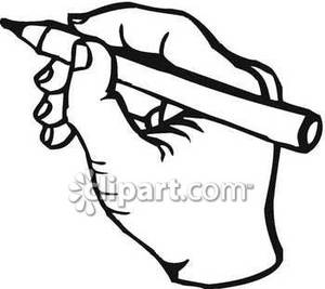 300x267 Black And White Hand Holding A Pencil