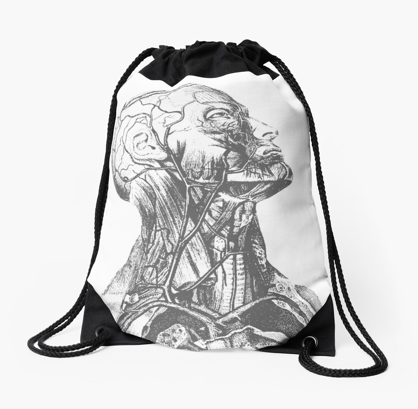 1435x1404 Victorian Vintage Anatomy Drawing Of A Man Drawstring Bag
