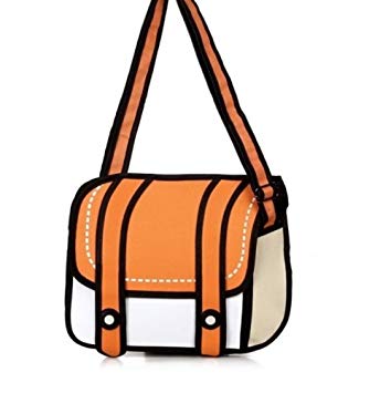 344x355 Unisex Cute Messenger Bag Comic Bag Drawing Jump