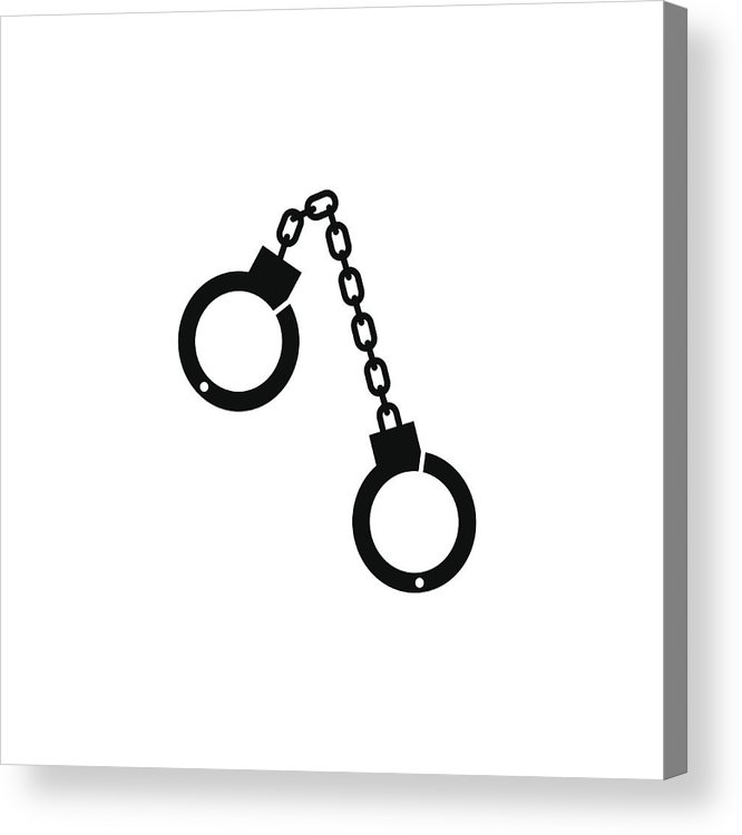 666x750 Handcuffs Isolated Police Accessory On White Background Acrylic