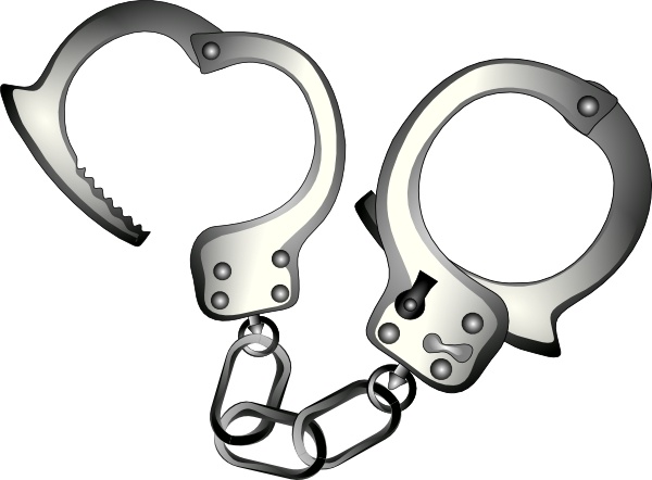 600x442 Handcuffs Clip Art Free Vector In Open Office Drawing