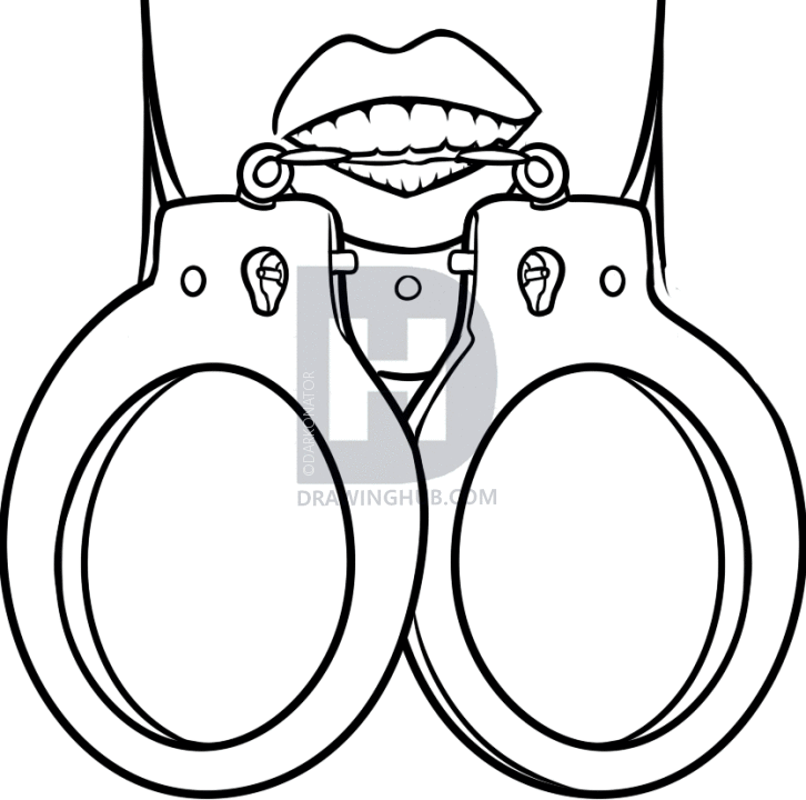 726x720 How To Draw A Handcuffs Tattoo, Step