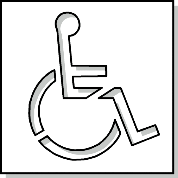 600x600 Wheelchair Reserved Symbol Stencil Western Safety Sign
