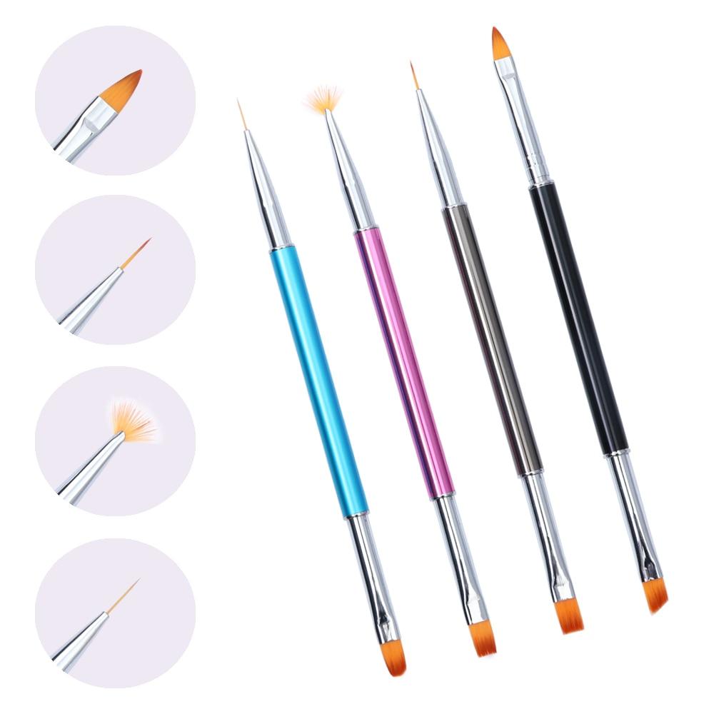 1000x1000 double ended nail art nylon brush pink blue black acrylic
