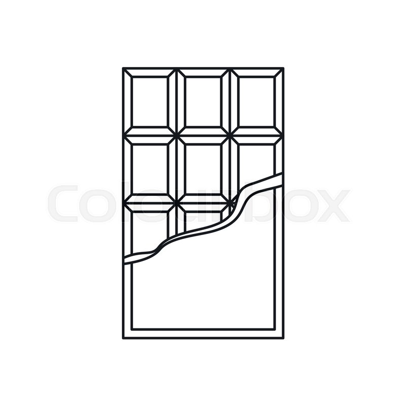800x800 Chocolate Bar Icon In Outline Style Stock Vector Colourbox