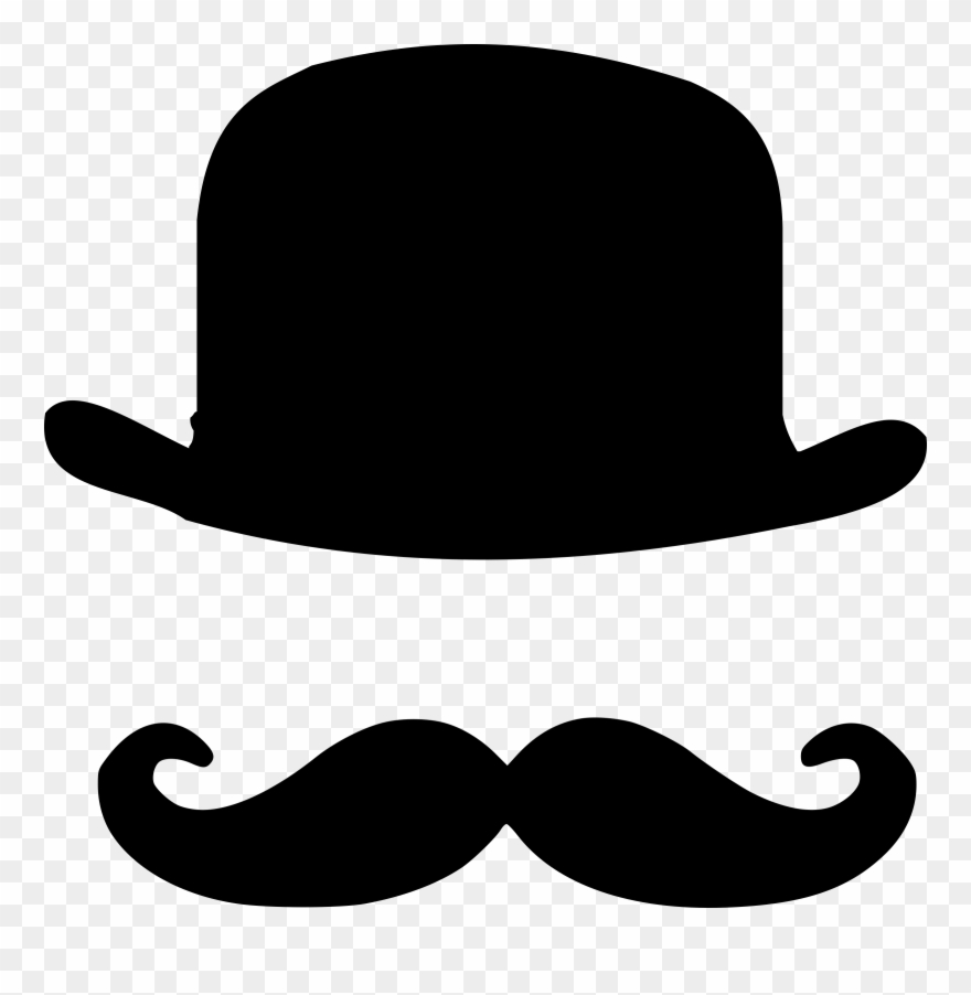 880x902 Bowler Hat Handlebar Moustache Top Hat