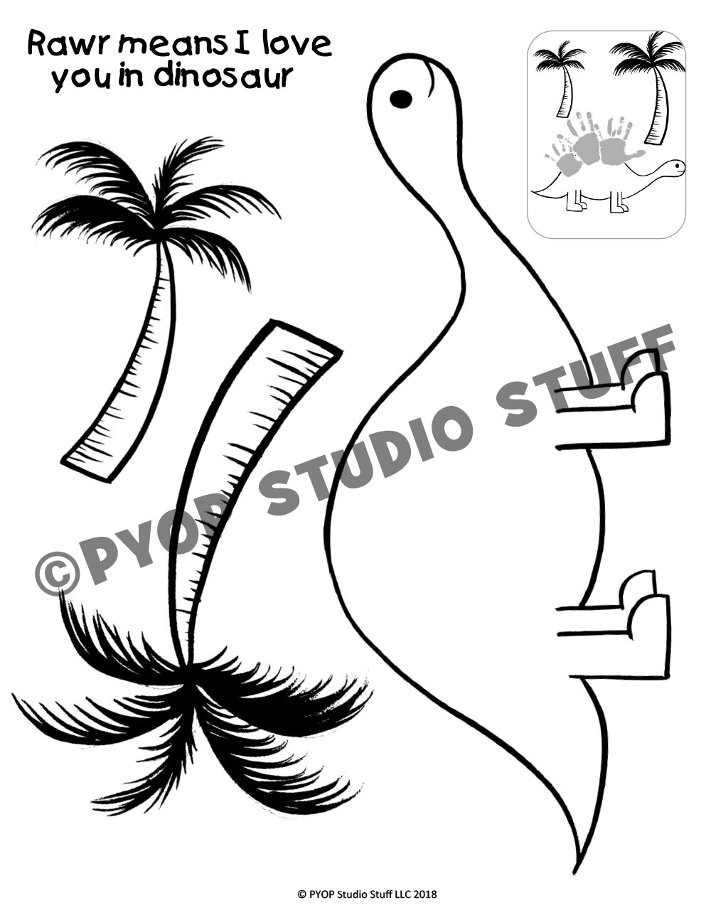 1000x1294 Handprint Dinosaur Pyop Studio Stuff