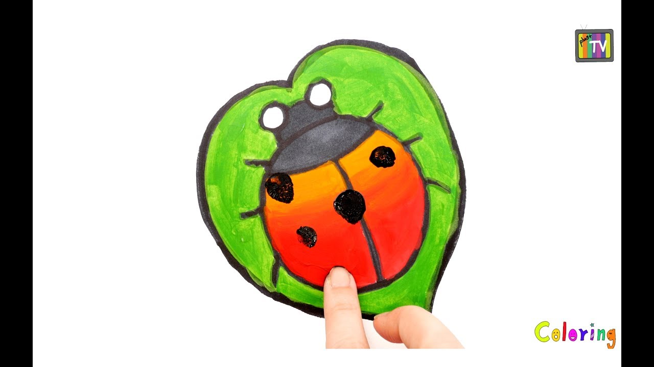 1280x720 Ladybug Drawing Coloring Handprint Watercolor Learn Draw Colors