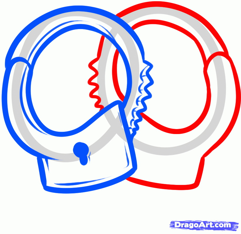 820x796 Draw Handcuffs, Step