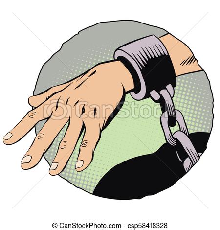 450x470 Handcuffs On Hands Stock Illustration Stock Illustration
