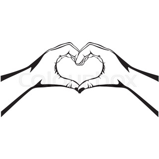 320x320 Hands Making Heart Gesture Image Stock Vector Colourbox
