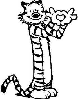 277x350 Hobbs Making A Heart With His Hands, The Cat, Vinyl Cut Decal