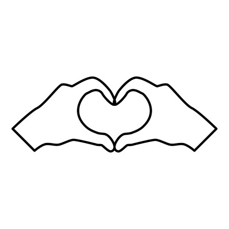 450x450 Two Hands Making Heart Sign Love, Romantic Relationship Concept