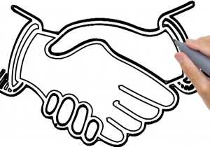 300x210 How To Draw Two Hands Shaking Step