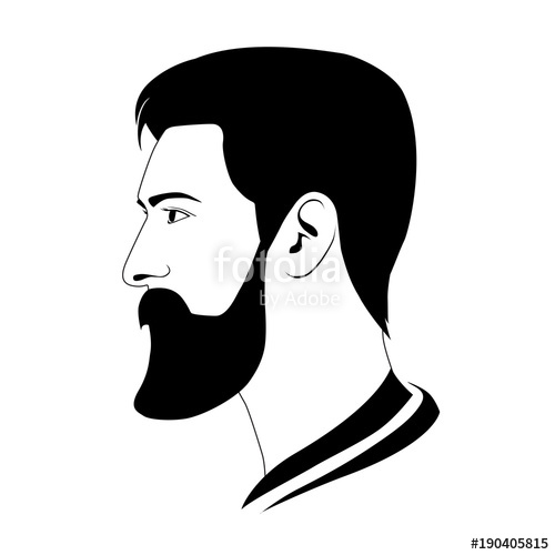 500x500 Profile Of A Man With A Beard Handsome Man Stock Image