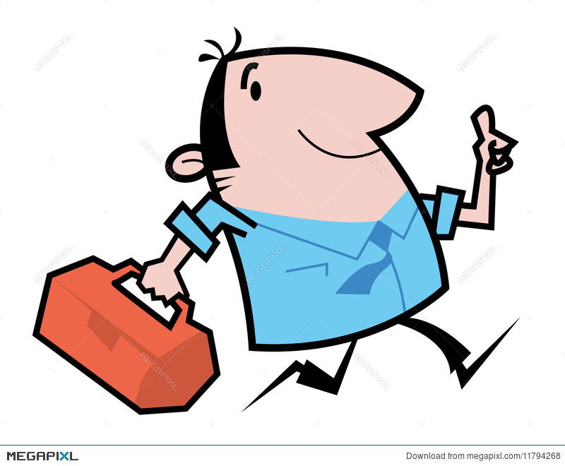 800x660 Handyman Running Cartoon Illustration Illustration