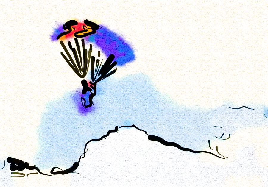 900x628 Hang Gliding Watercolors With Sketch Bob Smerecki