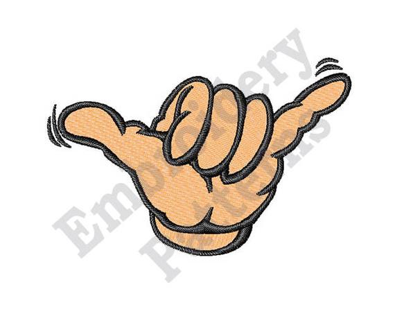 570x456 Hang Loose Machine Embroidery Design Etsy