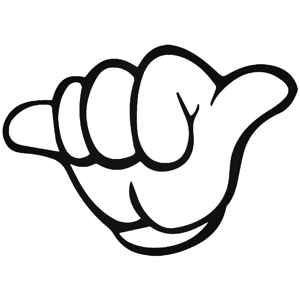 1000x1000 Mickey Mouse Hand Hang Loose Vinyl Decal Sticker