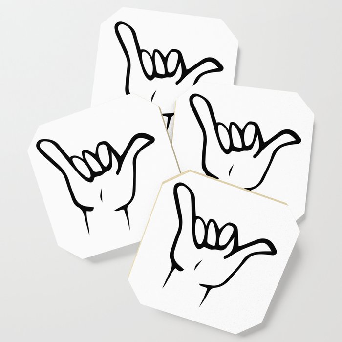 700x700 shaka hang loose art print coaster