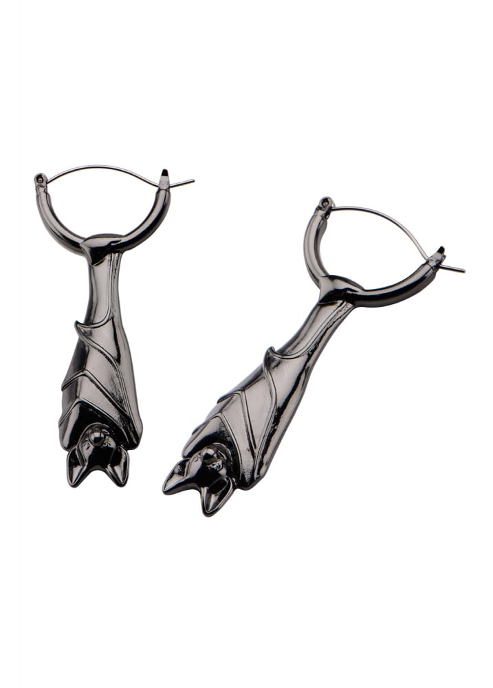 717x1000 Body Vibe Hanging Bat Hemetite Plug Hoop Attitude Clothing
