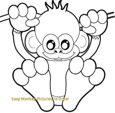 400x392 How To Draw A Hanging Monkey Monkey With Banana Draw Monkey